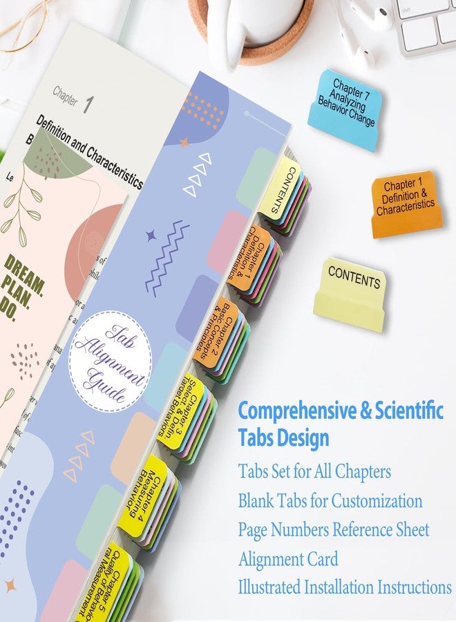 Ubenic Index Tabs for Applied Behavior Analysis Cooper 3rd Edition, Complete Book Tabs Set (Book not Included), 60 Color-Coded Tabs for Every Chapter, Laminated & Waterproof & Repositionable - Image 2