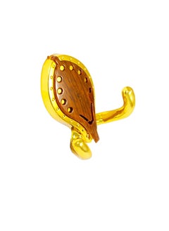 ROBUSTLINE Robustline Plastic Wall Double Hook, Plastic Self Adhesive Double Side, Waterproof Stick On Adhesive Stronger Plastic Wall Hooks Hangers for Hanging Robe, Coat, Towel, Keys- (Gold)  - Image 2