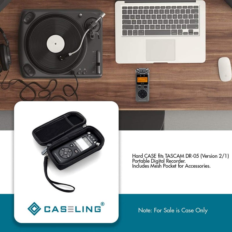 Caseling Hard CASE fits TASCAM DR-05X / DR-05 (Version 2/1) Portable Digital Recorder. - Includes Mesh Pocket for Accessories - Image 3