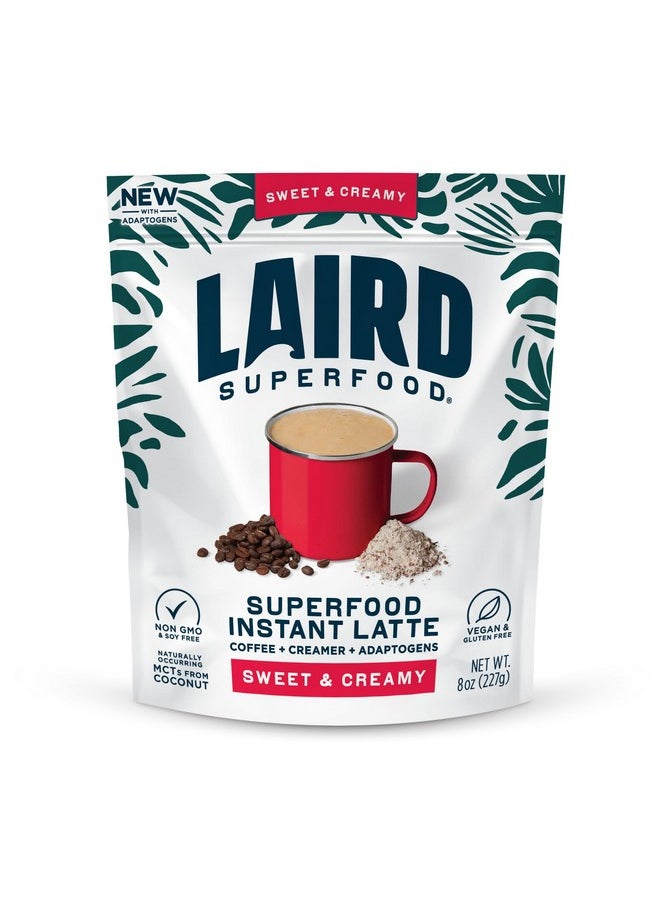 Laird Superfood Laird Superfood Instant Latte 100% Arabica Coffee Sweet & Creamy, Non-Dairy, Superfood Creamer, Gluten Free, Non-GMO, Vegan, 8 oz. Bag, Pack of 1  - Image 1