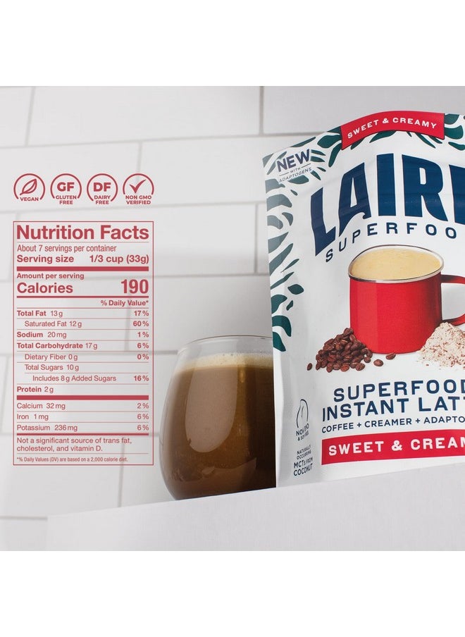 Laird Superfood Laird Superfood Instant Latte 100% Arabica Coffee Sweet & Creamy, Non-Dairy, Superfood Creamer, Gluten Free, Non-GMO, Vegan, 8 oz. Bag, Pack of 1  - Image 4