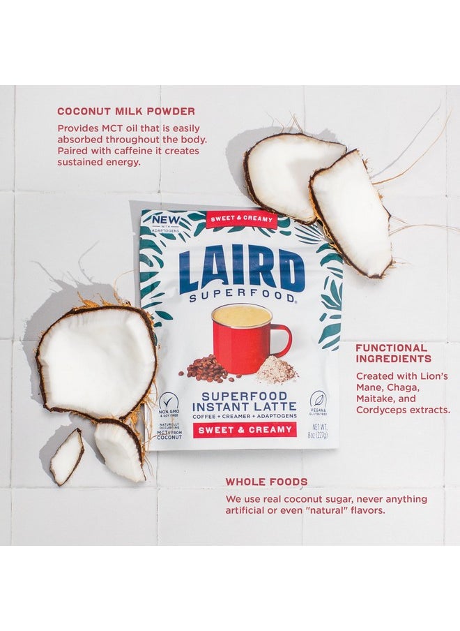 Laird Superfood Laird Superfood Instant Latte 100% Arabica Coffee Sweet & Creamy, Non-Dairy, Superfood Creamer, Gluten Free, Non-GMO, Vegan, 8 oz. Bag, Pack of 1  - Image 5