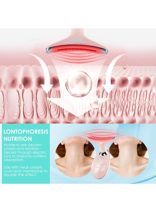 DubaiGallery جهاز تدليك الوجه بضوء LED الأحمر – جهاز شد الرقبة مع حرارة، رفع البشرة، تشكيل خط الفك وأداة علاج التجاعيد - Image 3
