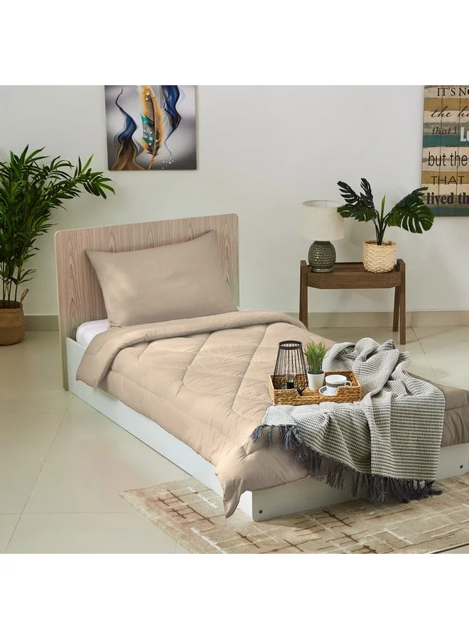 Home Box Ballina 2-Piece Solid Cotton Single Comforter Set 220 x 135 cm