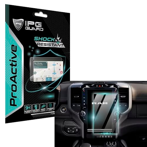 IPG ProActive مصمم لشاحنات رام 2019-2025 1500 2500 3500 TRX Rebel Big Horn Laramie Limited Uconnect 12 بوصة نظام الملاحة عرض 9H صلابة فيلم نانو سيراميك استجابة عالية وضوح عالٍ لرام - Image 2