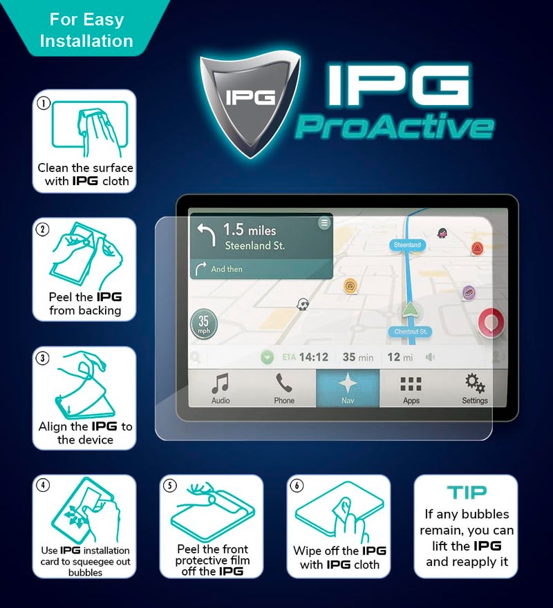 IPG ProActive مصمم لشاحنات رام 2019-2025 1500 2500 3500 TRX Rebel Big Horn Laramie Limited Uconnect 12 بوصة نظام الملاحة عرض 9H صلابة فيلم نانو سيراميك استجابة عالية وضوح عالٍ لرام - Image 5