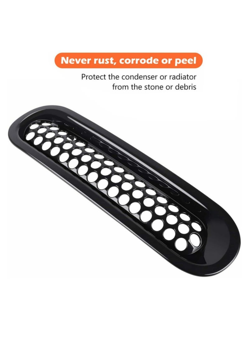 7PCS Front Grille Grill Mesh Inserts Matte Black Guards for 2007-2017 Jeep Wrangler JK Unlimited Rubicon Sahara Accessories Bumper Cover Trim Protection - Image 3