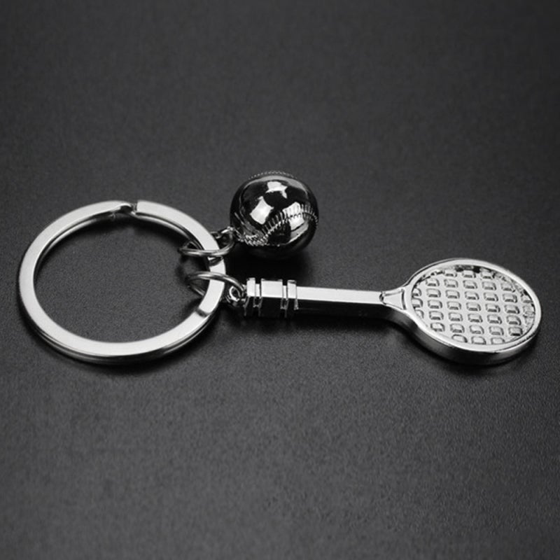 POWERTI Novel Handmade Souvenir Simulation Badminton Ping Pong Tennis Racket Shape Widgets Creative Sports Mini Keys Chain Cars Bikes Backpack Ornaments Gifts for Sports Lovers - Image 4