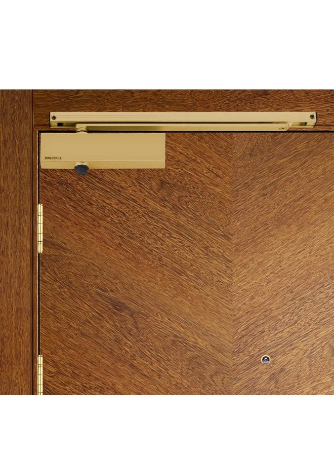 BUILDSKILL جهاز إغلاق الأبواب الهيدروليكي من بيلد سكيل مع ذراع بيلمت، جهاز إغلاق للأبواب الخشبية، الألمنيوم، الأبواب المعدنية، جهاز إغلاق أوتوماتيكي للأبواب المنزلية، مثبت باب بسرعة قابلة للتعديل، 85 كجم، عتيق (عبوة من 1) - Image 1