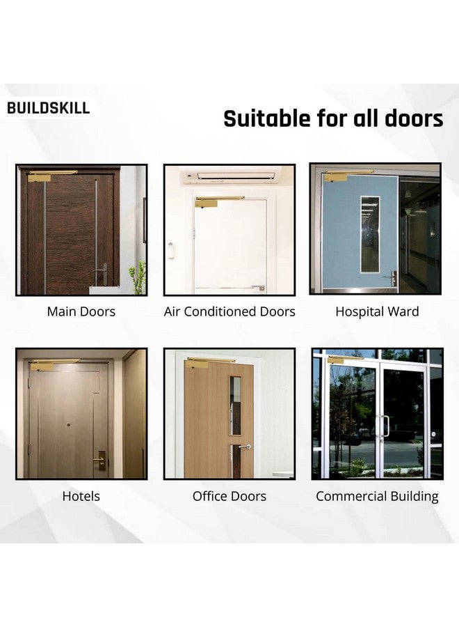 BUILDSKILL جهاز إغلاق الأبواب الهيدروليكي من بيلد سكيل مع ذراع بيلمت، جهاز إغلاق للأبواب الخشبية، الألمنيوم، الأبواب المعدنية، جهاز إغلاق أوتوماتيكي للأبواب المنزلية، مثبت باب بسرعة قابلة للتعديل، 85 كجم، عتيق (عبوة من 1) - Image 3