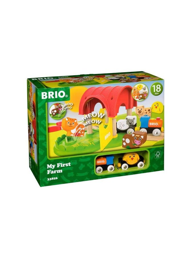 Brio BRIO World - 33826 My First Farm | 12 Piece Wooden Toy Train Set for Kids | Interactive Learning Experience | FSC-Certified Wood | Suitable for Ages 18 Months and Up  - Image 1