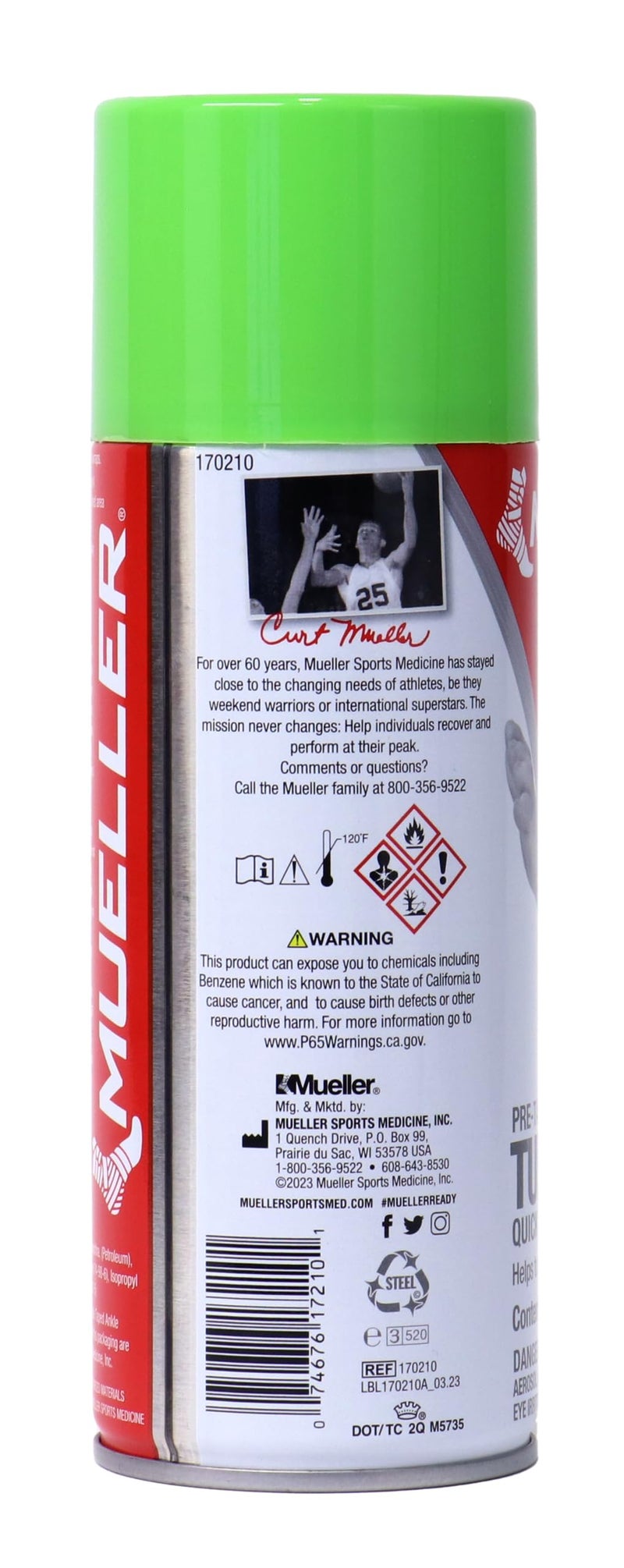 Mueller رذاذ ما قبل الشريط السريع الجفاف من مويلر للطب الرياضي، لتأمين الشرائط واللفائف للاستخدام المنزلي والمحترفين الرياضيين، إصدار تعزيز الأداء، 10 أونصات - Image 2