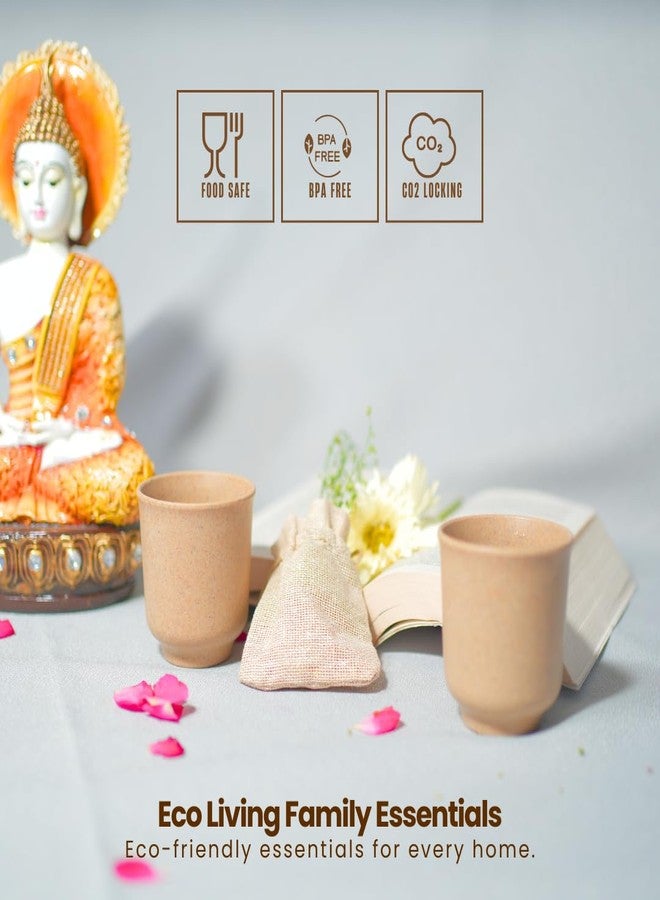 Pacing Grass Chai Cup Set of 6 Tea Kullads Microwave Safe Reusable Bamboo, 160ml, Eco-Friendly Bamboo Bio-Composite Cup for Serving Tea, Hot & Cold Coffee Marriage Gifts for Wedding - Image 5