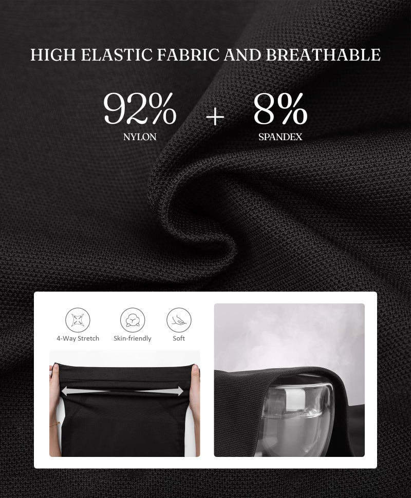 FeelinGirl Seamless Leggings for Women Tummy Control High Waist Compression Shapewear Pants Black Leggings Women Black X-Large - Image 5