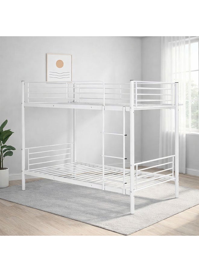 السعادة هوم  سرير بطابقين معدني (حديد) متين - تصميم مودرن موفر للمساحة - 190×90×160 سم - ابيض - Image 5