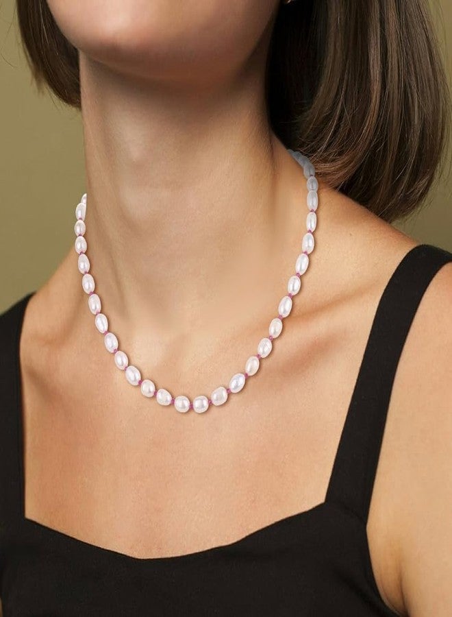 COAI Freshwater Pearl Necklace for Women, Ruby Beaded Necklace for Women - Image 3