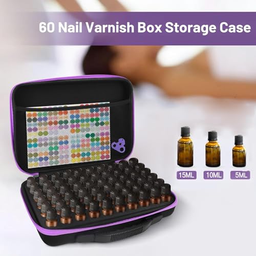 Esoes Essential Oil Storage Organizer,60 Bottle Essential Oils Case, Essential Oils Holders Organizer Essential Oil Bag Holds 5-15ml Oils Bottle,Compatible with do Terra,Young Living,Vallejo,Army Painter - Image 2