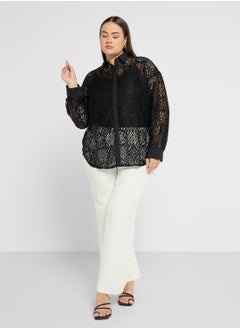 Ella Plus Lace Button Down Shirt  - Image 4