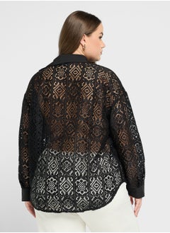 Ella Plus Lace Button Down Shirt  - Image 2