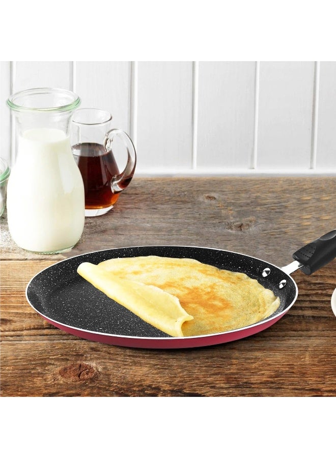 RAJ طقم أدوات طهي مقلاة غير لاصقة 24 سم ومقلاة كريب 24 سم مع ملعقة - Image 4