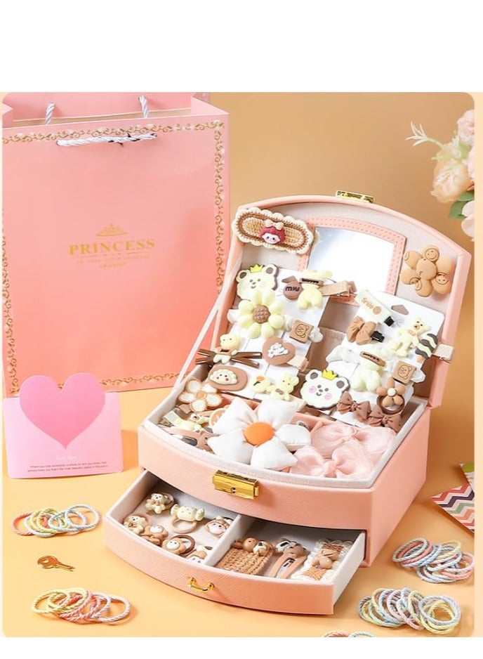 Deluxe Little Girls Hair Accessories Set with Gift Box, Barrettes, Hair Elastic Bands, Colourful Cartoon Hairpin Set (Milk card series) - Image 5