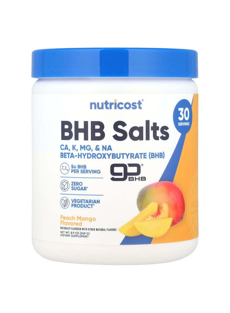 Nutricost BHB Salts, goBHB®, Peach Mango, 8.9 oz (249 g)