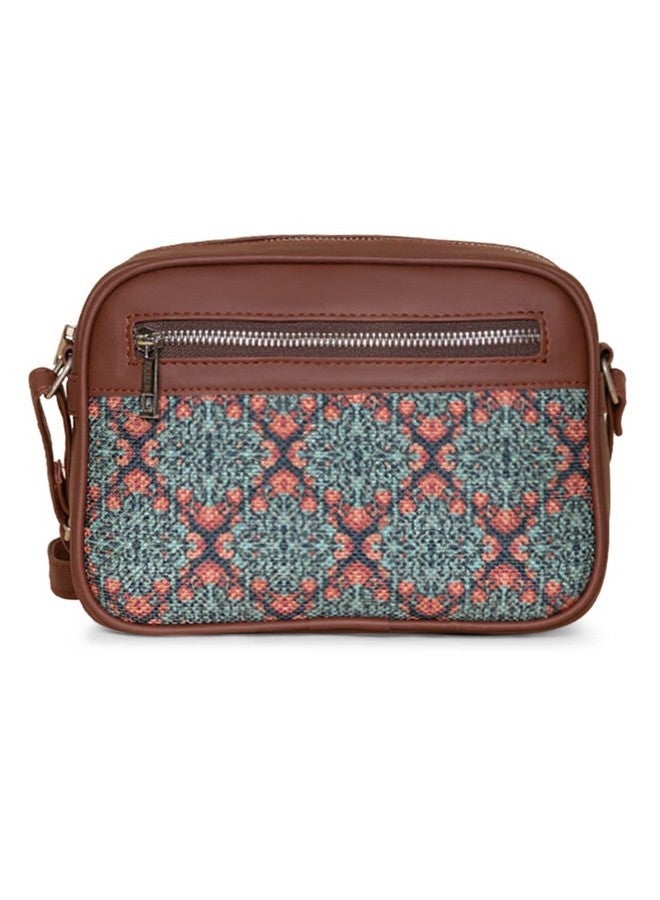 ZOUK حقيبة زوك السلينج | حقائب كروس بودي للنساء | حقائب يد نسائية | أنيقة | حقيبة مسائية من جلد نباتي | للاستخدام في السفر والمكتب | محفظة ومحفظة نقود | طباعة كولكاتا نوفو - Image 4