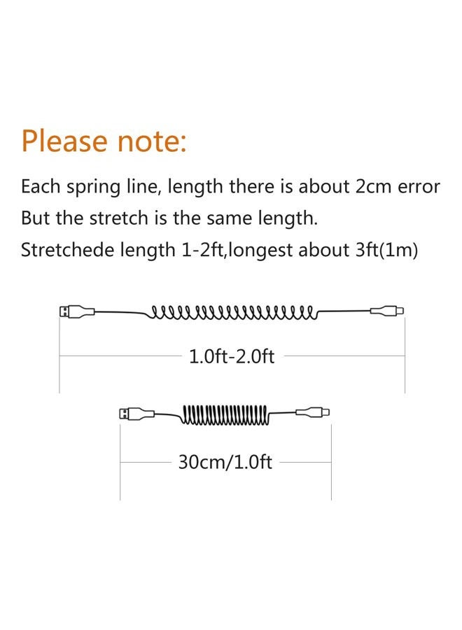 Maixbomr Micro USB Expansion Spring Cable 1 to 2FT,Spiral USB A Male to Micro USB Male Charging and Data Transfer Spring Cord,for Smart Phone, Tablet,and Other with Micro USB Port Devices - Image 4