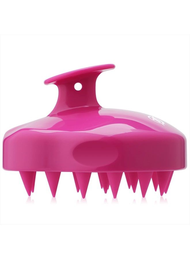 FReatech Scalp Massager Shampoo Brush with Soft Silicone Bristles for Scalp Care, Shower Hair Scalp Scrubber Exfoliator for Dandruff Removal and Hair Growth, Wet & Dry for Men, Women and Kids, Red - Image 1