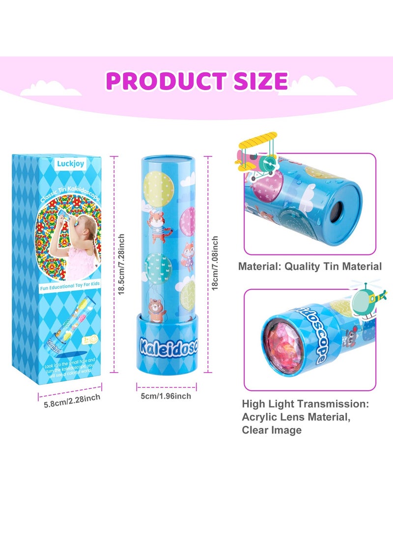 Mordely Classic Tin Kaleidoscope, Kaleidoscope for Kids, Kaleidoscope Toy with Metal Body, Retro Toys Educational Toys Purple Kaleidoscope with 3D Pattern, Birthday Party Gift for Boys and Girls - Image 3