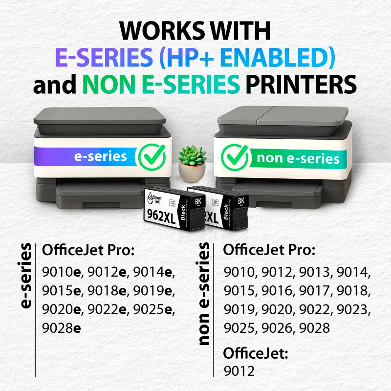 Smart Ink Remanufactured Ink Cartridges Replacement for HP 962 XL 962XL (2 Black, Combo Pack) for OfficeJet Pro 9015e 9018e 9025e 9012e 9019e 9022e 9010e 9028e 9015 9010 9018 9012 9025 9020 Printer - Image 2