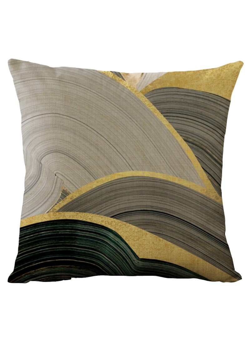 Vintage Geometric Print Linen Throw Pillow Cover, Retro Cushion Case for Home, Living Room, Couch, Bed, Office, and Car - 18 x 18 Inch (Green) - Image 3