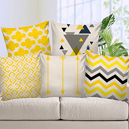AEROHAVEN™ Set of 5 Decorative Hand Made Jute Throw/Pillow Cushion Covers - CC178 - (20 x 20 Inch) - Image 1