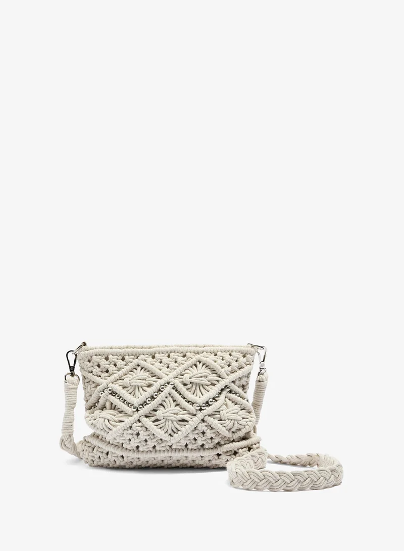 ماتلان Cream Macrame Cross Body Bag