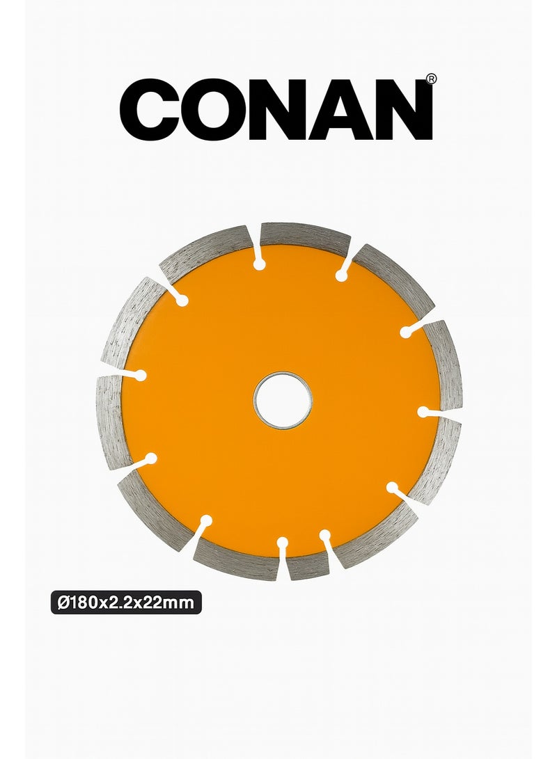 كونان شفرة ماسية مجزأة احترافية 7 بوصة (180 مم) من Conan Tools – موديل COD180 | شفرة صناعية للقص الرطب والجاف للخرسانة والحجر والسيراميك | سرعة دوران قصوى 8,600 دورة/دقيقة - Image 3