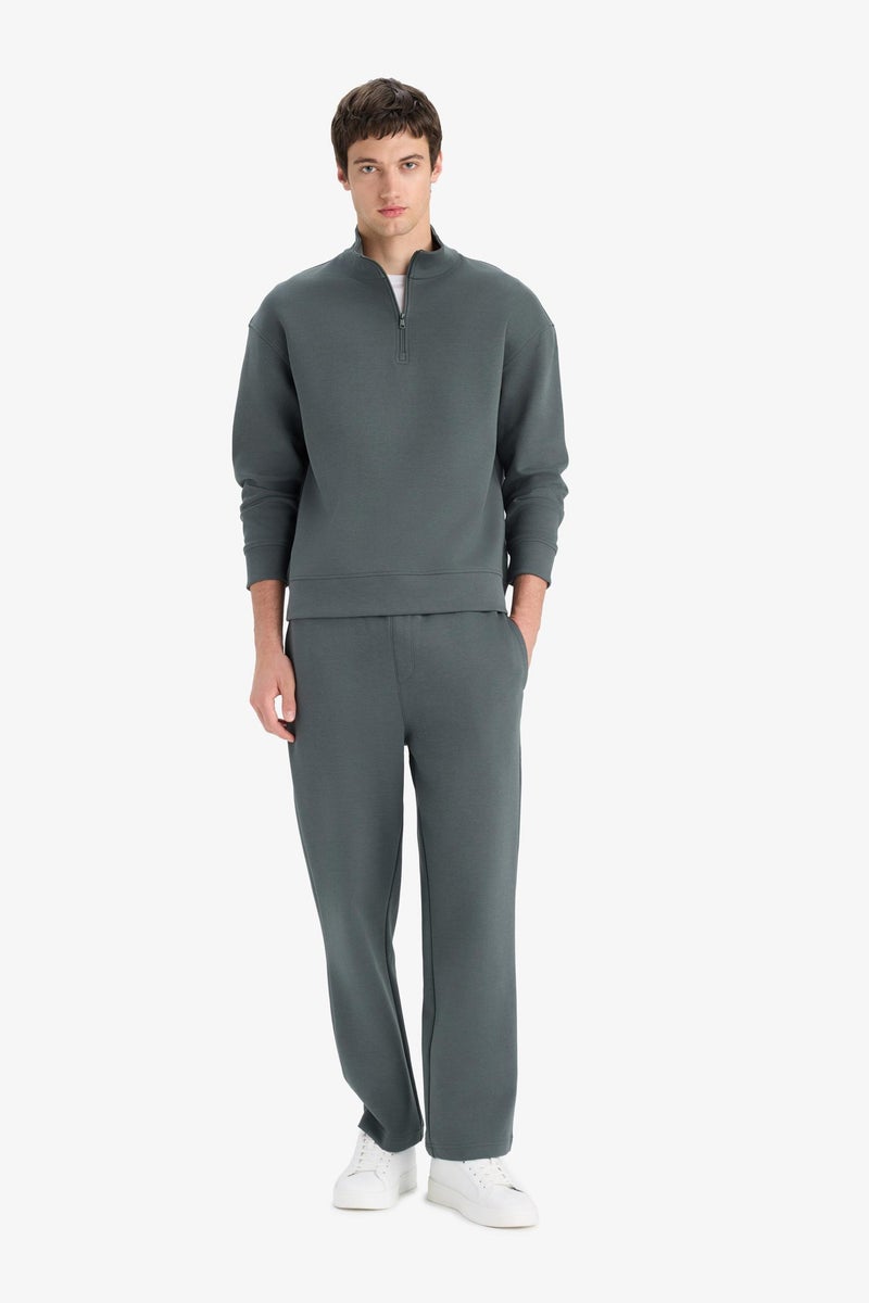 DeFacto Green Man Boxy Fit Long Sleeve Sweatshirt Casual - Image 3