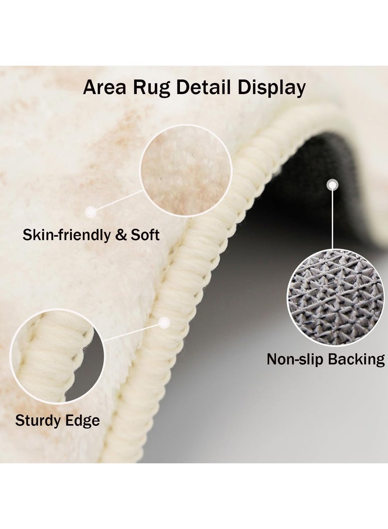 Area Rugs for Living Room,Non Slip Backing Low Pile Rugs,Ultra Soft Modern Abstract Area Rug Stain Resistant Thin Carpets for Bedroom Dining Room Farmhouse Nursery Home Office - Image 2