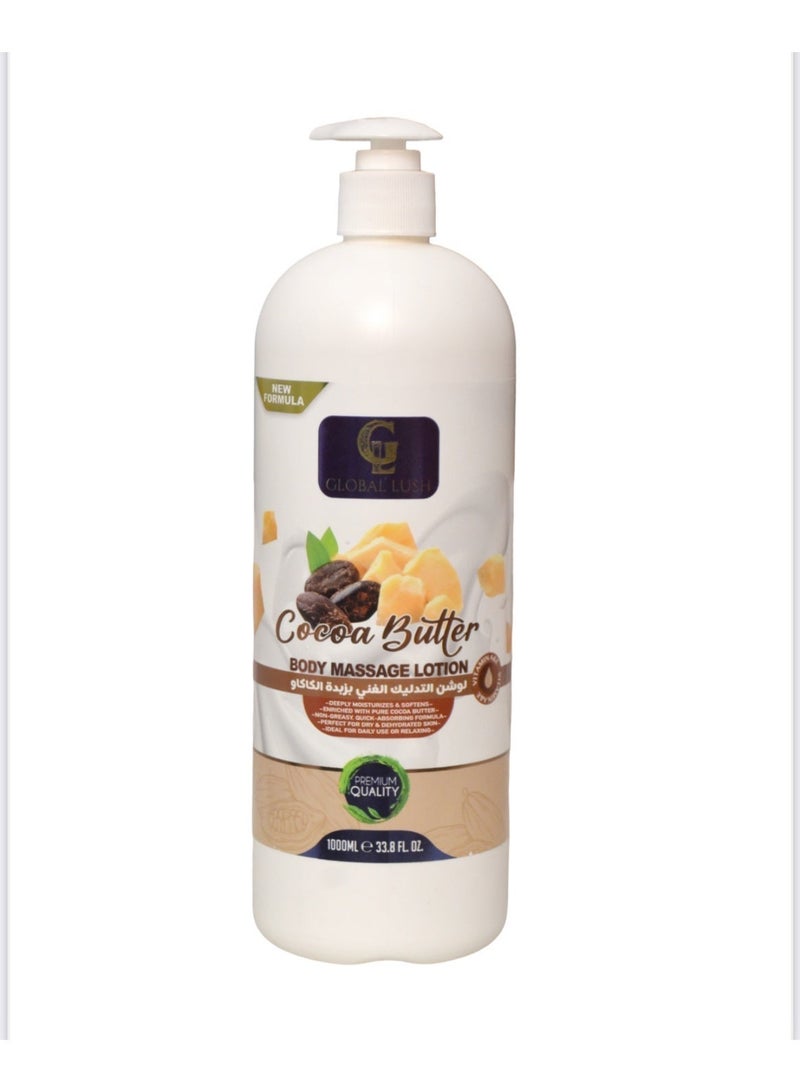 Global Lush Cocoa Butter Body Massage Lotion – 1000ml for Smooth, Hydrated Skin - Image 4