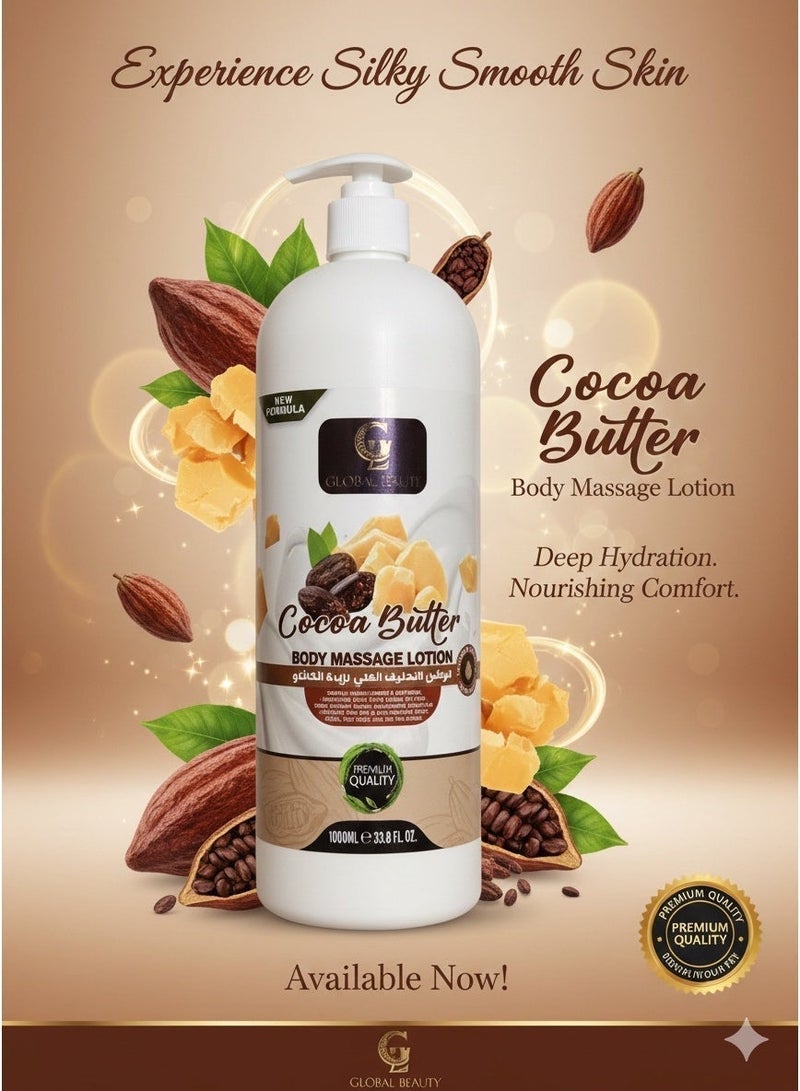 Global Lush Cocoa Butter Body Massage Lotion – 1000ml for Smooth, Hydrated Skin - Image 2