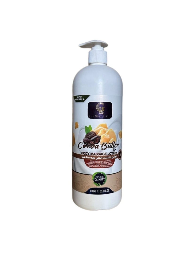 Global Lush Cocoa Butter Body Massage Lotion – 1000ml for Smooth, Hydrated Skin - Image 1