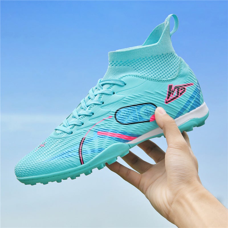 High-Top Football Shoes Tf Broken Nails Artificial Lawn Ag Nail Leather Feet Boys And Girls Children Teenagers Students Training Shoes - Image 4