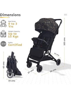 Beauenty Airplane-friendly Foldable Stroller With Three-Position Adjustable Backrest, Suitable For Children Aged 0-3 Years  - Image 2