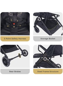 Beauenty Airplane-friendly Foldable Stroller With Three-Position Adjustable Backrest, Suitable For Children Aged 0-3 Years  - Image 5