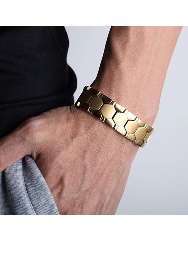 جيج بي في قوس مغناطيسي من فولاذ التيتانيوم للرجال مع أنواع مغناطيسية ذات صف مزدوج 4 (ذهب) - Image 5