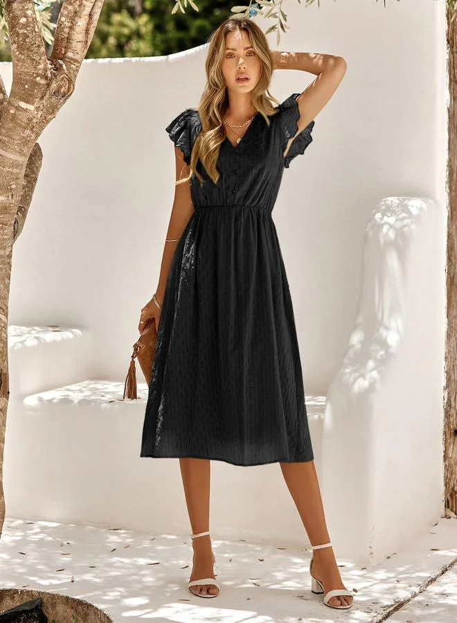 Take Two Ruffle Sleeve Midi Dress