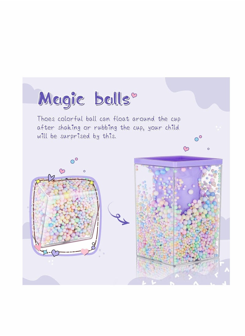 Excefore Pen Holder,  2 Pieces Bubble Pen Holder Multi-Purpose Desktop Organizer Stationery Makeup Brush Storage Holder with Colored Bubble Ball for Kids Teens (Pink and Purple)  - Image 4