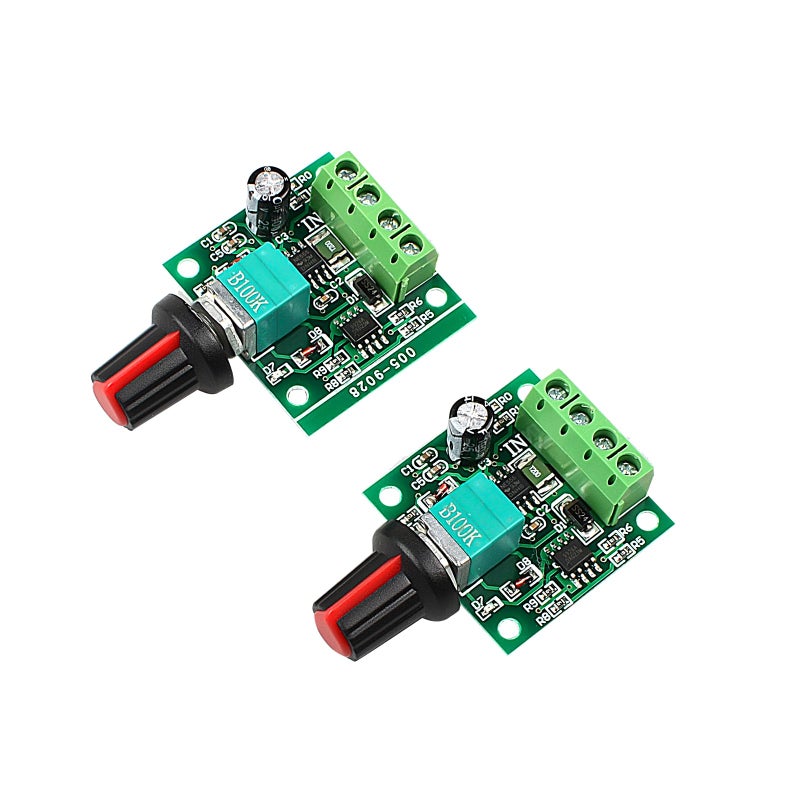 Exqutoo 2Pack PWM Speed Controller Adjustable Driver Switch Low Voltage DC Motor Speed Controller with Speed Control Knob 18v 3v 5v 6v 12v 2A 30W