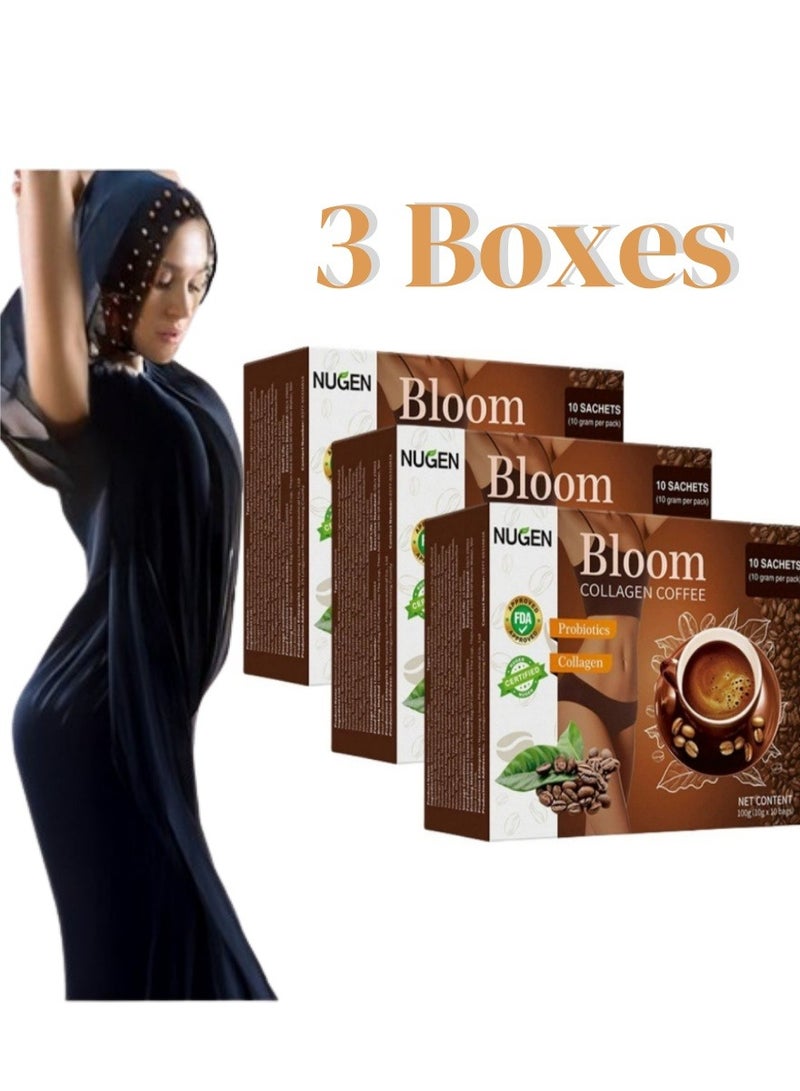 نوجن عبوة من 3 قطع من قهوة بلوم كولاجين - عضوية 100% مع الجلوتاثيون، قهوة مغذية لخفة الجسم، ودعم ممتاز للعناية بالكولاجين والتمثيل الغذائي - Image 1