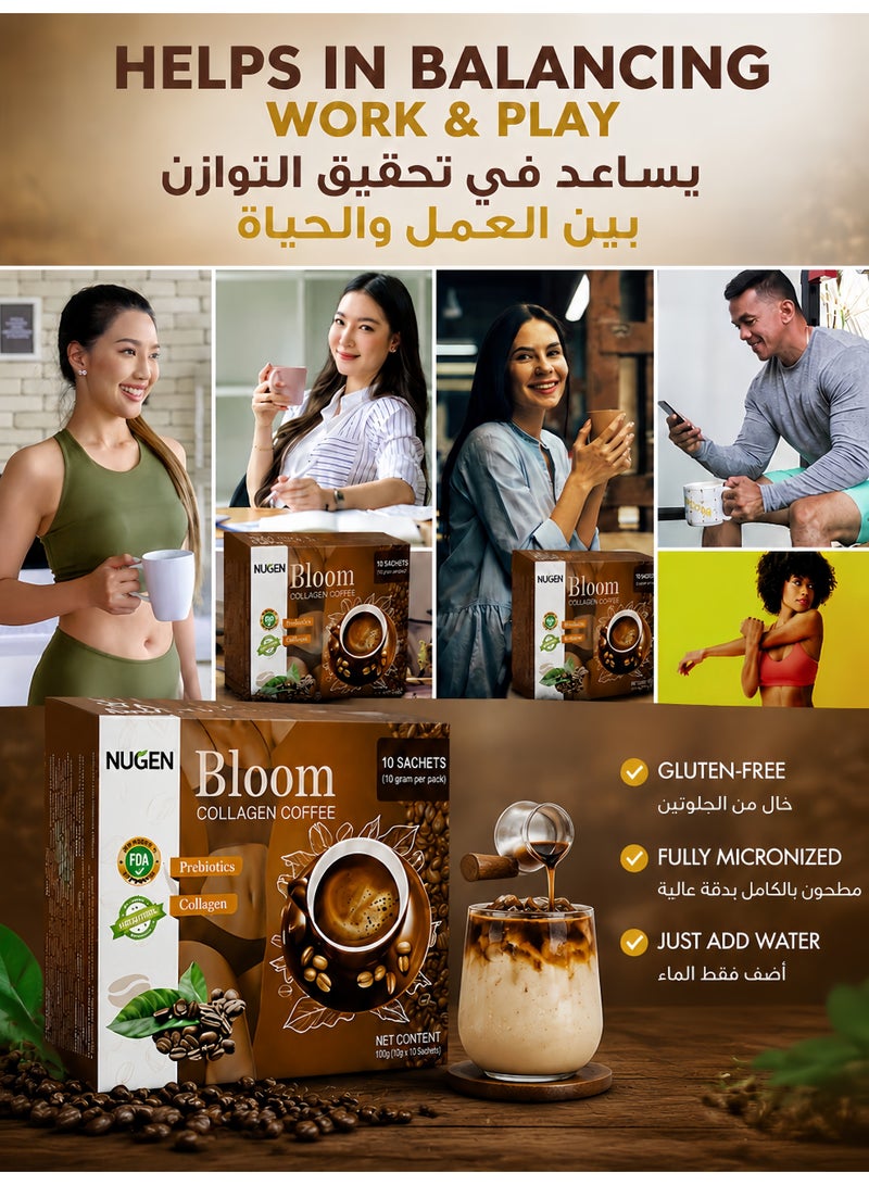 NUGEN 3-PACK Bloom Collagen Coffee - 100% Organic & Glutathione, Nutritional Coffee for Body Lightness, Premium Support for Collagen Care & Metabolism - Image 5