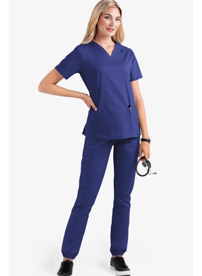Loquat Womens Medical Scrubs Set Medical Uniform Set Navy Blue - Image 1